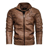 Biker lederjacke herren vintage braun - Vintage shop