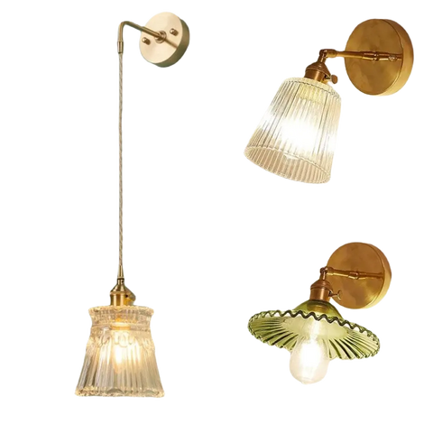 Wandlampe glas vintage - Vintage shop