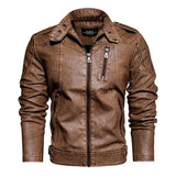 Biker lederjacke herren vintage braun - Vintage shop