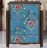 Tapete blumen vintage blau - Vintage shop