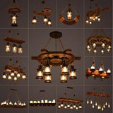 Lampe vintage holz - Vintage shop