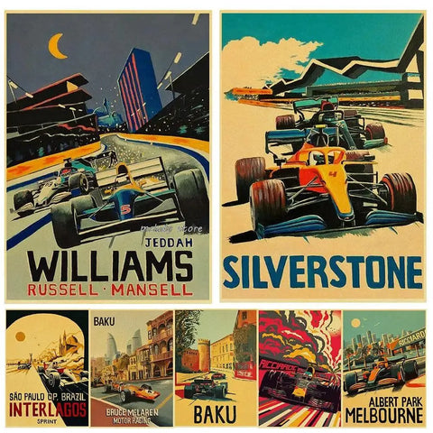 Formula 1 posters vintage - Vintage shop